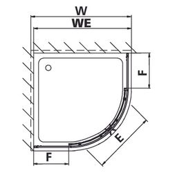 Kermi Duschkabine Nova 2000 Viertelkreis Gleittüren R53 1850x870-885x17mm Kerolan ... KERMI-N2R530901811K 4046383225254 (Abb. 1)