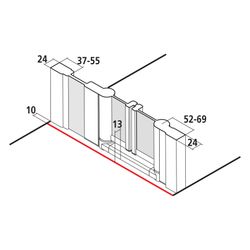 Kermi Duschkabine Ibiza 2000 Pendeltür mit Festfeld POL 2000x1400x24mm ESG Klar 4m... KERMI-I2POL140201AK 4046383523237 (Abb. 1)