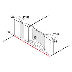 Kermi Duschkabine Ibiza 2000 Schwingtür mit Festfeld SOR 1750x1700x24mm ESG Klar 6... KERMI-I2SOR170171AK 4046383599485 (Abb. 1)
