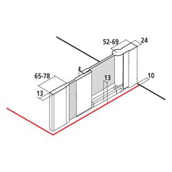 Kermi Seitenwand Ibiza 2000 geteilt beweglich TGD 2000x1000x24mm ESG Klar 6mm Weiß... KERMI-I2TGD100202AK 4046383534462 (Abb. 1)