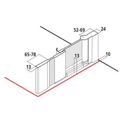 Kermi Seitenwand Ibiza 2000 geteilt beweglich TGD 2000x1000x24mm ESG Klar 6mm Weiß... KERMI-I2TGD100202AK 4046383534462 (Abb. 1)