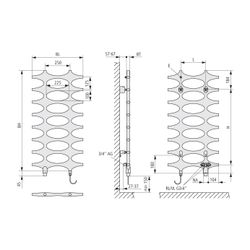Kermi Ideos-V-Zusatzbetrieb Designheizkörper 1526x37x508mm WWS Ausführung rechts... KERMI-IDV1115500102XK 4063769329689 (Abb. 1)