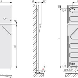 Kermi Ineo Designheizkörper 1800x84x600mm, Ausführung rechts, 931W bei 75/65/20 ... KERMI-IPN1A1800601RXK 4063769290484 (Abb. 1)