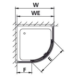 Kermi Duschkabine Liga Viertelkreis Gleit bodenfrei C55 2000x900x32mm ESG Klar 4mm... KERMI-LIC55090201PK 4051484437826 (Abb. 1)
