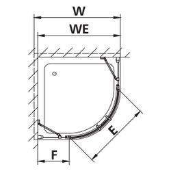 Kermi Duschkabine Liga Viertelkreis Pendel Festfeld P55 1850x900x32mm ESG Klar 4mm... KERMI-LIP55090181AK 4051484409076 (Abb. 1)