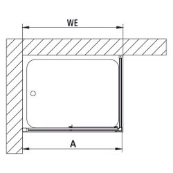 Kermi Walk-In Wall Liga Gleittürsegment J2L 2000x1200x32mm ESG Klar 4mm Silber Mat... KERMI-LIJ2L120201AK 4051484657118 (Abb. 1)