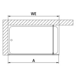 Kermi Walk-In Wall Liga TWF 1850x800x32mm ESG Klar 5mm Silber Mattglanz Anschlag l... KERMI-LITWF080181AK 4051484467786 (Abb. 1)