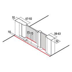 Kermi Duschkabine Liga Pendeltür 1F Festfeld 1OR 2000x1250x32mm ESG Klar 5mm Silbe... KERMI-LI1OR12520VAK 4051484655619 (Abb. 1)