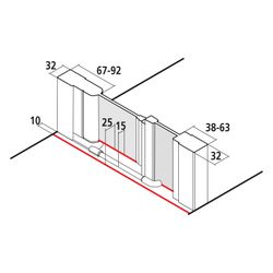 Kermi Duschkabine Liga Pendeltür 1F Festfeld 1OR 2000x1250x32mm ESG Klar 5mm Silbe... KERMI-LI1OR12520VAK 4051484655619 (Abb. 1)