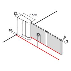 Kermi Walk-In Wall Liga Pendel-Faltür 2YL 2000x1200x32mm ESG Klar 5mm Silber Mattg... KERMI-LI2YL120201PK 4051484446958 (Abb. 1)