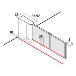 Kermi Walk-In Wall Liga Pendel-Faltür 2YL 2000x1200x32mm ESG Klar 5mm Silber Mattg... KERMI-LI2YL120201PK 4051484446958 (Abb. 1)