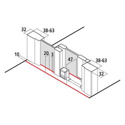 Kermi Duschkabine Liga Gleittür 2T bodenfrei Festfeld D2R 2000x1200x32mm ESG Klar ... KERMI-LID2R120201AK 4051484438755 (Abb. 1)