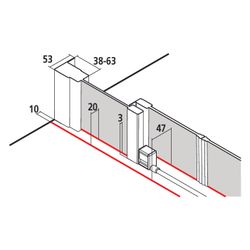 Kermi Duschkabine Liga Gleittür 4T bodenfrei Festfeld D4B 1850x1400x53mm ESG Klar ... KERMI-LID4B14018VPK 4051484439547 (Abb. 1)