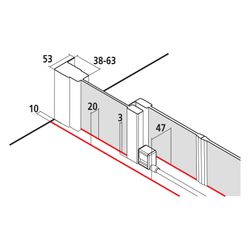 Kermi Duschkabine Liga Gleittür 4T bodenfrei Festfeld D4B 1850x1400x53mm ESG Klar ... KERMI-LID4B14018VPK 4051484439547 (Abb. 1)