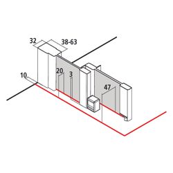 Kermi Walk-In Wall Liga Gleittürsegment J2L 2000x1200x32mm ESG Klar 4mm Silber Mat... KERMI-LIJ2L120201AK 4051484657118 (Abb. 1)