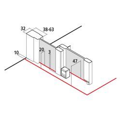 Kermi Walk-In Wall Liga Gleittürsegment J2L 2000x1200x32mm ESG Klar 4mm Silber Mat... KERMI-LIJ2L120201AK 4051484657118 (Abb. 1)