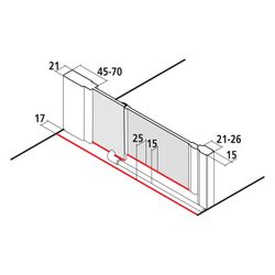 Kermi Duschkabine Liga Schwingtür mit Festfeld SFL 2000x750x21mm ESG Klar 5mm Silb... KERMI-LISFL07520VPK 4051484591900 (Abb. 1)