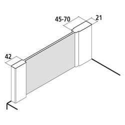 Kermi Seitenwand Liga verkürzt für Badewannen TVD 1600x750x21mm ESG Klar 5mm Silbe... KERMI-LITVD075161AK 4051484409915 (Abb. 1)