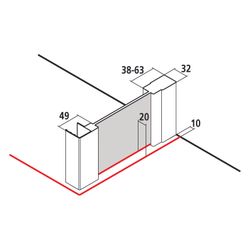 Kermi Seitenwand Liga TWD 2000x900x32mm ESG Klar 5mm Silber Mattglanz Anschlag lin... KERMI-LITWD090201AK 4051484410393 (Abb. 1)