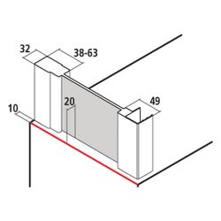 Kermi Seitenwand Liga TWD 2000x900x32mm ESG Klar 5mm Silber Mattglanz Anschlag lin... KERMI-LITWD090201AK 4051484410393 (Abb. 1)