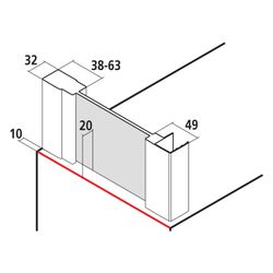 Kermi Seitenwand Liga TWD 2000x900x32mm ESG Klar 5mm Silber Mattglanz Anschlag lin... KERMI-LITWD090201AK 4051484410393 (Abb. 1)