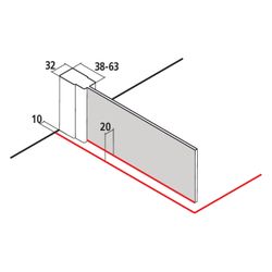 Kermi Walk-In Wall Liga TWF 1850x800x32mm ESG Klar 5mm Silber Mattglanz Anschlag l... KERMI-LITWF080181AK 4051484467786 (Abb. 1)