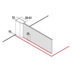 Kermi Walk-In Wall Liga TWF 1850x800x32mm ESG Klar 5mm Silber Mattglanz Anschlag l... KERMI-LITWF080181AK 4051484467786 (Abb. 1)