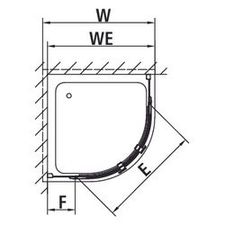 Kermi Duschkabine Mena Viertelkreis Pendel Festfeld P50 2000x900x33mm ESG Klar 6mm... KERMI-MEP50090203AK 4051484891307 (Abb. 1)