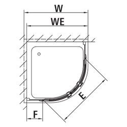 Kermi Duschkabine Mena Viertelkreis Pendel Festfeld P50 2000x900x33mm ESG Klar 6mm... KERMI-MEP50090203AK 4051484891307 (Abb. 1)