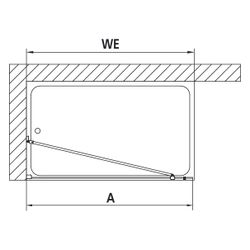 Kermi Walk-In Wall Mena TWG 2000x800x33mm ESG Klar 8mm Silber Hochglanz Anschlag l... KERMI-METWG08020VAK 4051484868286 (Abb. 1)