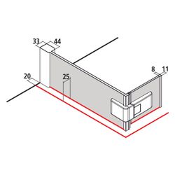 Kermi Walk-In Wall Mena beweglich Flügel T1R 2000x1000x33mm ESG Klar 6mm Schwarz S... KERMI-MET1R100203AK 4051484893028 (Abb. 1)