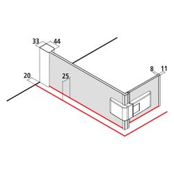 Kermi Walk-In Wall Mena beweglich Flügel T1R 2000x1000x33mm ESG Klar 6mm Schwarz S... KERMI-MET1R100203AK 4051484893028 (Abb. 1)