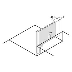 Kermi Seitenwand Mena verkürzt neben Badewanne TVP 1750x800x33mm ESG Klar 8mm Silb... KERMI-METVP08017VPK 4051484867234 (Abb. 1)