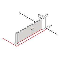 Kermi Seitenwand Mena TWP 2000x1000x33mm ESG Klar 8mm Schwarz Soft Anschlag links/... KERMI-METWP100203AK 4051484869184 (Abb. 1)