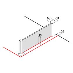 Kermi Seitenwand Mena TWP 2000x1000x33mm ESG Klar 8mm Schwarz Soft Anschlag links/... KERMI-METWP100203AK 4051484869184 (Abb. 1)