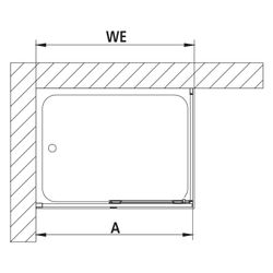 Kermi Walk-In Wall Nica Gleittürsegment J2L 2000x1400x32mm ESG Klar 6mm Silber Hoc... KERMI-NIJ2L14020VPK 4051484572442 (Abb. 1)