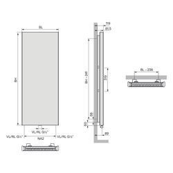 Kermi Niva Soft Designheizkörper vertikal Typ 21 2020x119x740mm, 2417W bei 75/65... KERMI-D8N2R20700508XK 4063769630235 (Abb. 1)