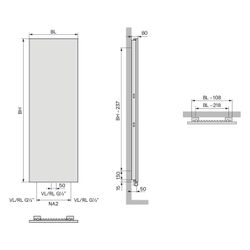 Kermi Niva Designheizkörper vertikal Typ 11 1220x80x520mm, 815W bei 75/65/20 Gra... KERMI-D8N1V12500408XK 4063769639429 (Abb. 1)