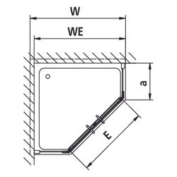 Kermi Duschkabine Pasa XP Fünfeck Pendeltür Festfeld F40 1850x900x31mm ESG Klar 8m... KERMI-PXF4009018VPK 4046383919610 (Abb. 1)