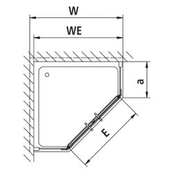 Kermi Duschkabine Pasa XP Fünfeck Pendeltür Festfeld F40 1850x900x31mm ESG Klar 8m... KERMI-PXF4009018VPK 4046383919610 (Abb. 1)