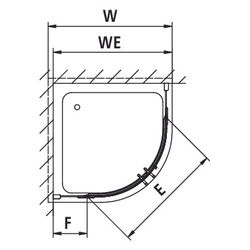 Kermi Duschkabine Pasa XP Viertelkreis Pendel Festfeld P55 1850x900x31mm ESG Klar ... KERMI-PXP55090181PK 4046383923068 (Abb. 1)