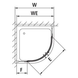 Kermi Duschkabine Pasa XP Viertelkreis Pendel Festfeld P55 1850x900x31mm ESG Klar ... KERMI-PXP55090181PK 4046383923068 (Abb. 1)