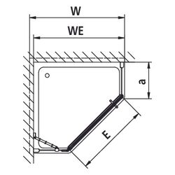 Kermi Duschkabine Pasa XP Fünfeck Pendeltür Festfeld R43 1850x900x31mm ESG Klar 8m... KERMI-PXR43090181AK 4046383926038 (Abb. 1)