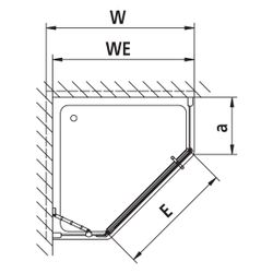 Kermi Duschkabine Pasa XP Fünfeck Pendeltür Festfeld R43 1850x900x31mm ESG Klar 8m... KERMI-PXR43090181AK 4046383926038 (Abb. 1)