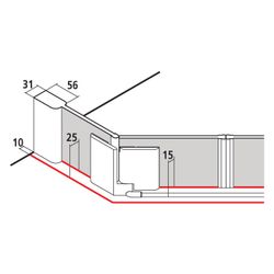 Kermi Duschkabine Pasa XP Fünfeck Pendeltür Festfeld F40 1850x900x31mm ESG Klar 8m... KERMI-PXF4009018VPK 4046383919610 (Abb. 1)