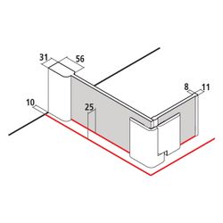 Kermi Walk-In Wall Pasa XP beweglich Flügel T1R 2000x1400x31mm ESG SR Opaco 8mm Si... KERMI-PXT1R14020VYK 4051484172628 (Abb. 1)