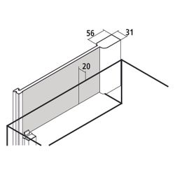 Kermi Seitenwand Pasa XP verkürzt neben Badewanne TVD 1600x900x31mm ESG Klar 8mm S... KERMI-PXTVD090161AK 4046383874162 (Abb. 1)