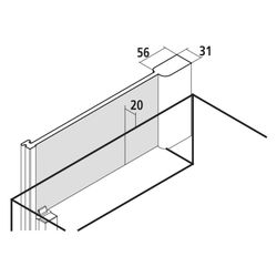 Kermi Seitenwand Pasa XP verkürzt neben Badewanne TVD 1600x900x31mm ESG Klar 8mm S... KERMI-PXTVD090161AK 4046383874162 (Abb. 1)