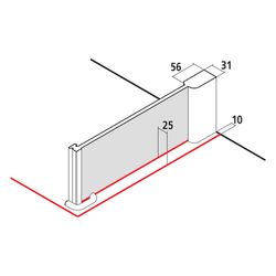 Kermi Seitenwand Pasa XP TWD 2000x800x31mm ESG Klar 8mm Silber Mattglanz Anschlag ... KERMI-PXTWD080201PK 4046383930875 (Abb. 1)