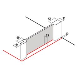 Kermi Seitenwand Pasa XP UWD 1850x750x31mm ESG Klar 8mm Silber Mattglanz Anschlag ... KERMI-PXUWD075181AK 4046383932183 (Abb. 1)